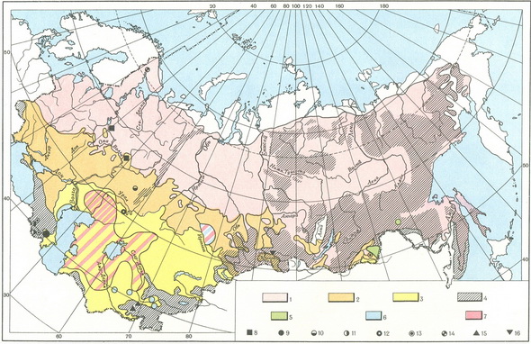 схематическая карта биогеохимического районирования СССР